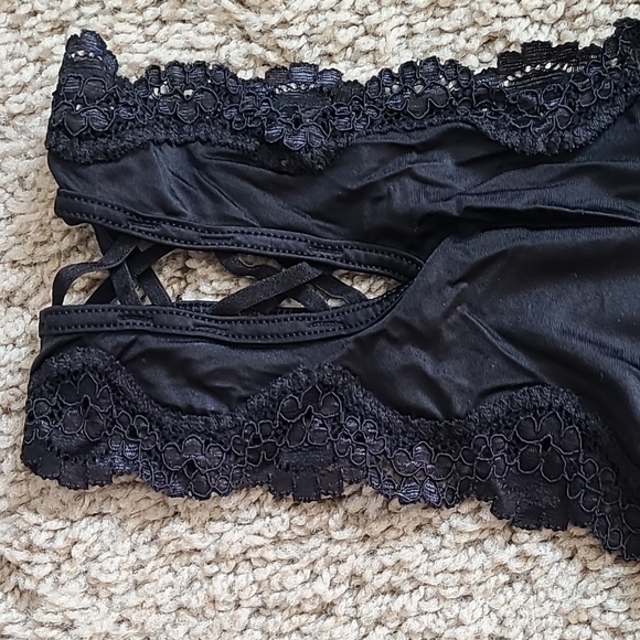 NWOT Victoria's Secret Black Strappy Satin Cheeky Panties - Picture 7 of 11